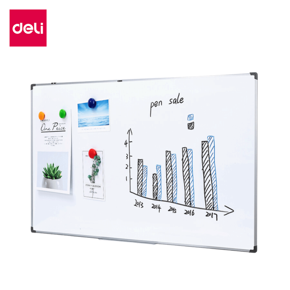 กระดานไวท์บอร์ด DELI E39034A-SL-01 ขนาด 90 X 120 CM_0